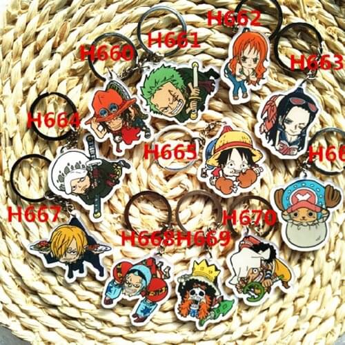 1pcs Conquer Story One piece Luffy Roronoa Zoro Usopp Nami Chopper Portachiavi Cute Adorable Keychain Keyring