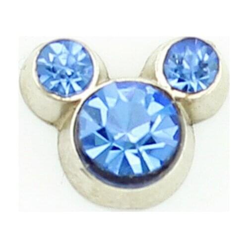 10PCS December birthstone mickey floating charm military floating charms for glass floating locket