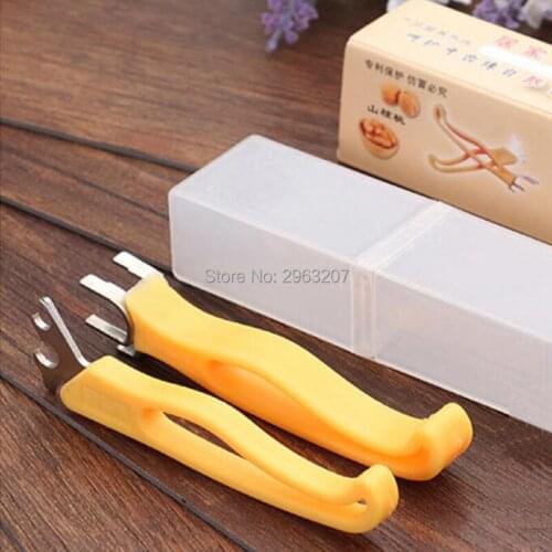 100sets Nut Crackers Multi-function Pecan Nut Cracker Plastic Stainless Steel Walnut Sheller Small Tools Home Kitchen Tool