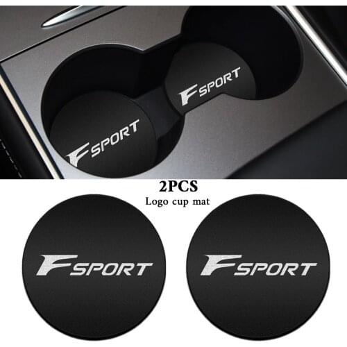 2x Car Badge Silicagel Anti-Slip Pad Epoxy Cup Holder Mat Water Cup Coasters For F sport ES LS IS GS LC RC GC LEXUS CT200h