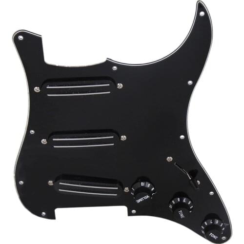 3 Dual Rail Pickup with Black Volume Speed Control Knob Pickguard Assembly