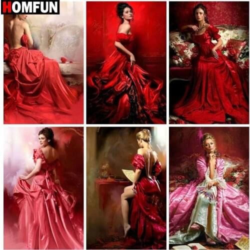 HOMFUN 5d Diamond Painting Full Square/Round "Character beauty flower" Picture Of Rhinestone DIY Diamond Embroidery Home Decor