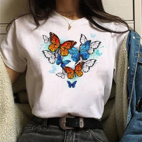 Butterfly graphic Printed T shirt Summer Female Tshirt Short Sleeve For Women Clothing Ulzzang Harajuku Ladies Tee shirt