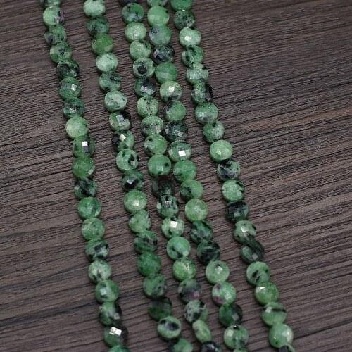 Natural Semi-Precious Stones Beaded 6mm Oblate Emeralds Faceted Beads for Charm Jewelry Making DIY Trendy Bracelet Unisex Gift