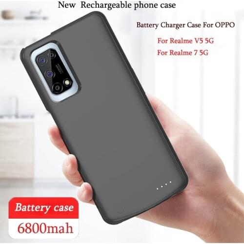 6800mAh For OPPO Power Bank Battery Charger Case For Realme V5 5G External Backup Charging Cover For Realme 7 5G Battery Case
