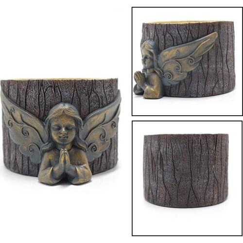 Resin Craft Flower Pot Praying Angel Planter Vase Decorative Flower Pot