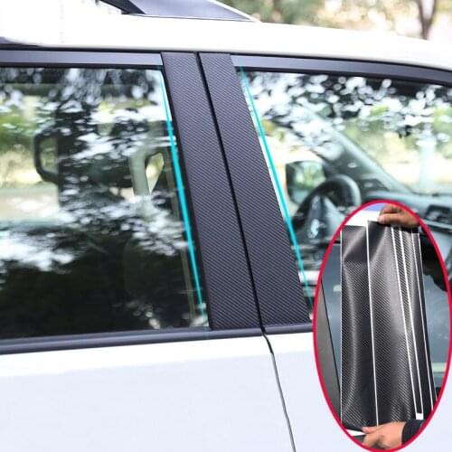 For Toyota Land Cruiser Prado Fj150 2010-2020 Carbon fiber Window Center Pillar Post Cover Trim Decor sticker Car Styling