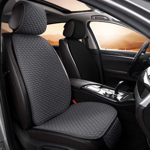 Four Seasons Car Seat Cover Set Imitation Linen Universal Seat Protector Back Seat Cover Front Rear Breathable Car Supplies
