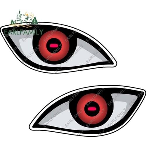 EARLFAMILY 13cm x 10.2cm for Ninja Blood longan Anime Eyes Car Stickers Scratch-Proof Sunscreen Decals Creativite Bumper Decor