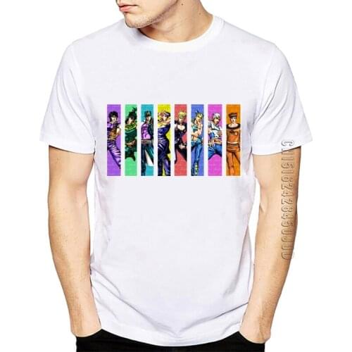 JoJo Bizarre Adventure T Shirt Homme Designer Manga Anime T-shirt Cool Novelty Funny Tshirt Style Men Printed Fashion Tee
