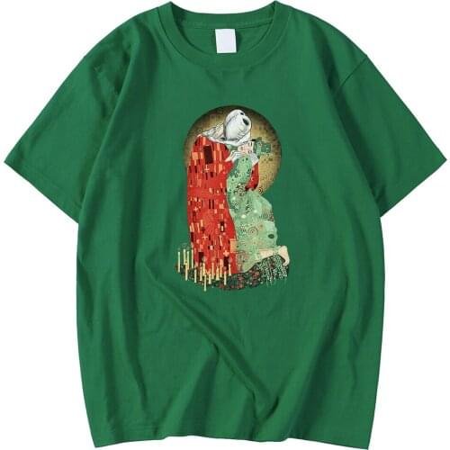 Short Sleeved Vintage Men Tees Shirt Fashion Brand T-Shirt The Bloody Kiss Dracula Art Printing Tops Large Size T Shirt Mens