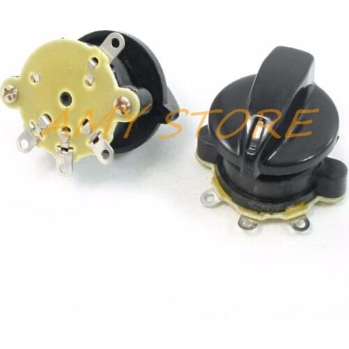 2pcs Home Plastic Electric Fan Rotation Button 3 Position 4P SPST Speed Control Switch Horn Fan w Knob