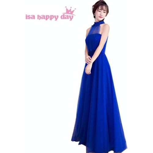 Red full length dress ladies sexy party long women special occasion halter neck evening dresses royal blue ball gown 2020 H3918