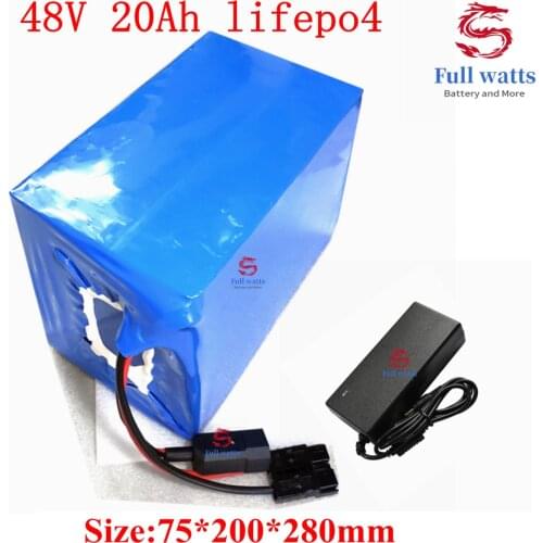 Lithium 48v 20ah lifepo4 battery BMS 16s 51.2v 20Ah for 1000w 2000w scooter ebike go cart Electric Bicycle + charger
