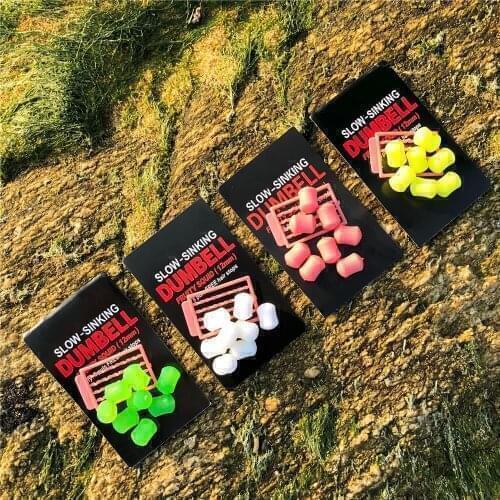 Slow sinking FRUITY SQUID FLAVOUR Fake Food Plastic Dumbells bait for carp fishing artificial bait tiger nut 8pcs/pack 12 mm