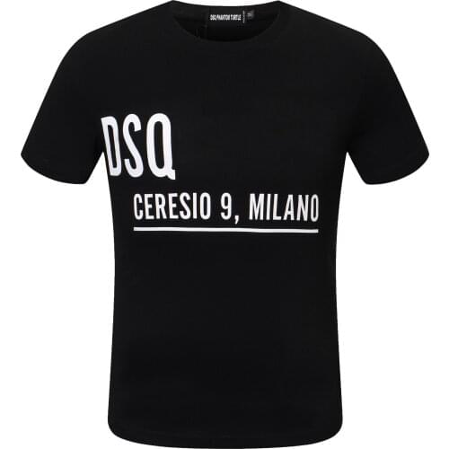 DSQ PHANTOM TURTLE Mens Short Sleeve Logo Series Graphic T-Shirt Men Fashion Print Cotton Tees Breathable Quality Tops D80022