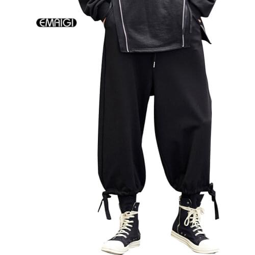 Men New Streetwear Japan Style Casual Pant Fashion Loose Wide Leg Pants Male Punk Hip Hop Harem Trousers