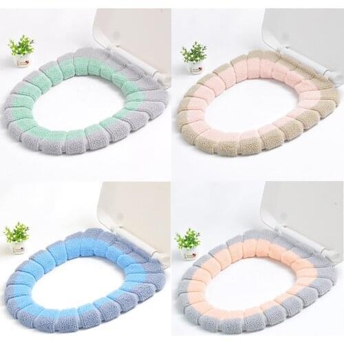 New Bathroom Filling Soft Thickened Seat Pads Washable Warmer Toilet Mat Cover Winter Comfortable 30cm Seat Cushion Toilet Decor