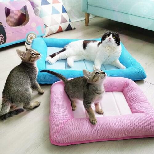 CAWAYI KENNEL Cats Cooling Mat Pet Ice Pad Mattress Pet Cool Mat Bed Cat Summer Keep Cool Ice Silk Cooling Dogs Mat for Cats