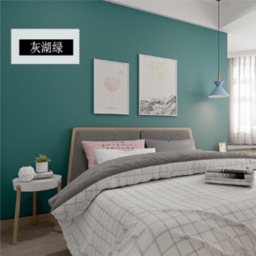 Thickened self-adhesive silk non-woven wallpaper Nordic bedroom living room TV background wall solid color wallpaper