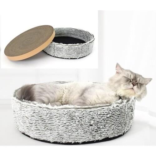 Cat Scratcher Pads, Wide Recycle Corrugated Cat Scratching Pad, Cat Scratcher Cardboard Lounge Sofa Bed Replacement with Box