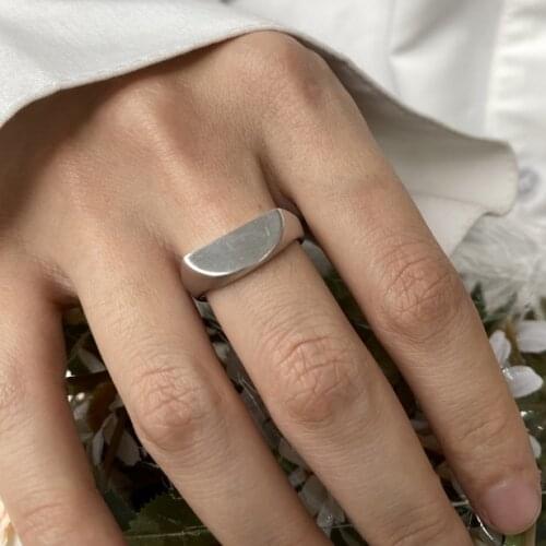 Half Round Cool Pair Finger Rings For Women Elegant Simple Geometric Design Matt Gold Adjustable Ring Girls Party Jewelry Gift