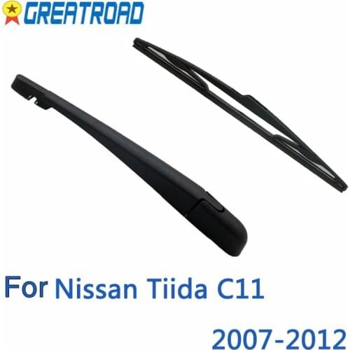 Wiper 14" Rear Wiper Blade & Arm Set Kit For Nissan Tiida C11 2007-2012 Windshield Windscreen Rear Window