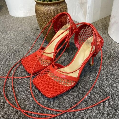 2021 Fashion Square Toe Sandals Women Shoes Designer Hollow Out Summer High Heels Shoes Ladies Luxury Party Sandals Shoes