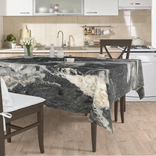 Table cloth living room kitchen cover with grey color marble patterned micro fabric cover runner pattern Free Shipping