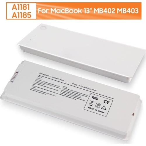 Original Replacement Battery A1181 A1185 For MacBook 13" MB402 MB403 MA566FE/A MB881LL/A Genuine Rechargeable Battery 5600mAh