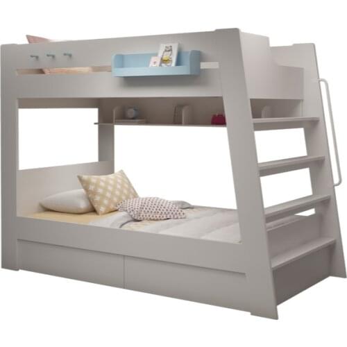 Modern childrens simple parallel high and low beds, students' double-deck wooden beds with the same width up and down