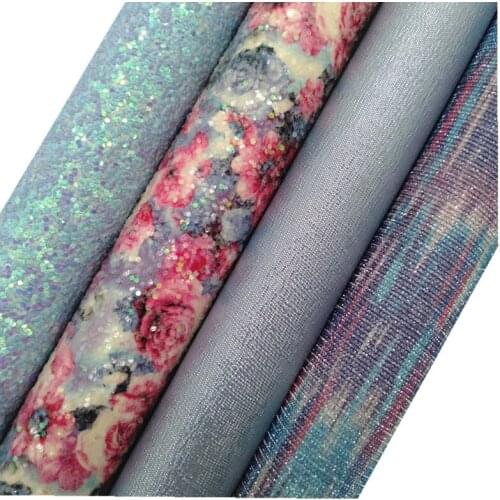 Mixed Colors Leopard Glitter Fabirc, Faux Leather Fabric,Synthetic Leather Fabric Sheets For Bow A4 8"x11"Twinkling Ming XM382
