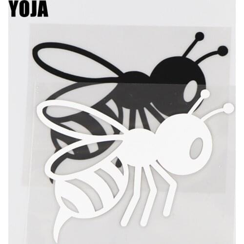 YOJA 13.7×11CM Honeybee Car Stickers Cartoon Animals Fashion Vinyl Decal Black/Silver 19C-0042