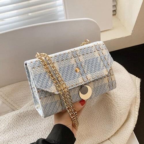 Plaid Chain Flap Womens Shoulder Bag 2021 Summer Simple Small Female Crossbody Bag Travel Brand Designer Handbag and Purses