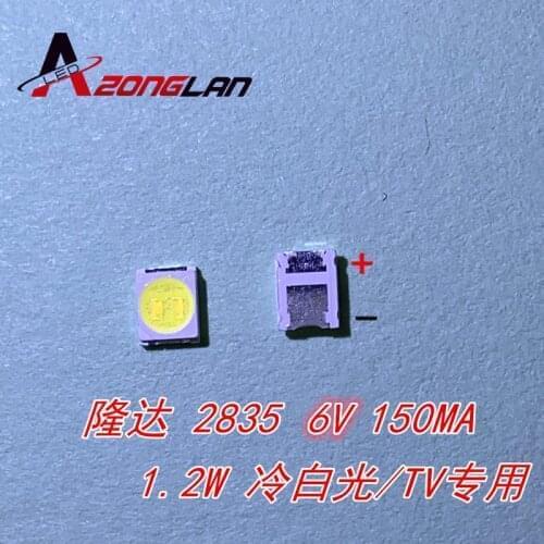 100PCS Original LEXTAR 2835 3528 1210 6V 2W SMD LED For Repair TV Backlight Cold white LCD Backlight LED