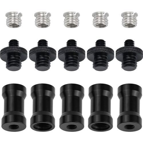 15 Pieces 1/4" 3/8" Camera Adapter, Tripod Screw Adapter Converter for DSLR Camera Tripod, Shoulder Rig, Flash Light Stand, Came