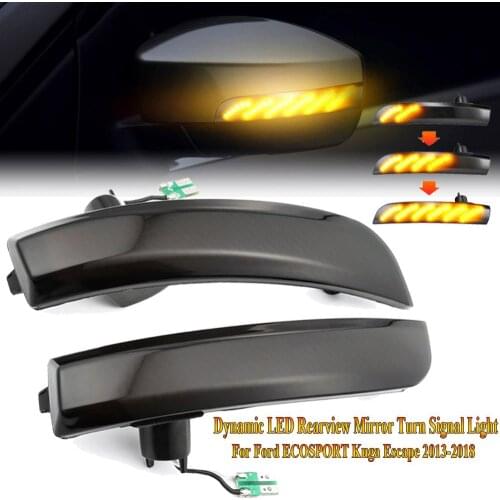 2Pcs T10 Turn Signal Side Indicator Marker Lights For Ford Kuga / Escape 2013-2018 Amber Dynamic LED Flowing Repeater Light Lamp