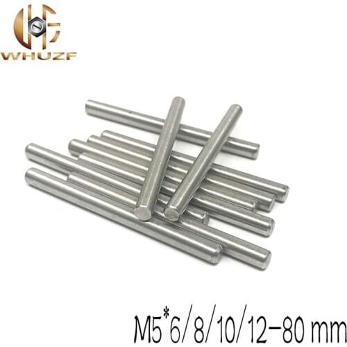 20pcs M5*6/8/10/12-80 mm 304 stainless Steel GB119 Threaded Cylindrical Pin / Dowel Pins For Mold Machine Tools