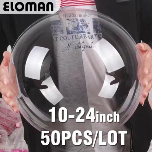 50PCS/lots round super clear balloons 10-24inch birthday wedding party drecoration bobo ball balloons christmas party supplies