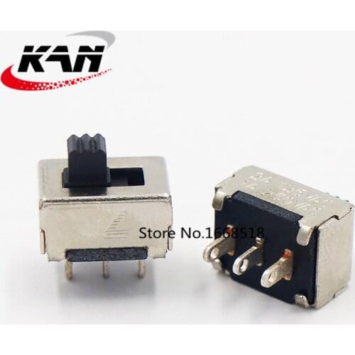 50pcs SS-12E05（1P2T） Handle height 5mm Single row three pin 2-gear vertical toggle switch 8 * 9.7 single pole double throw