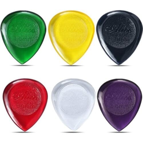 6pcs Acrylic Stubby Guitar Picks Plectrums Large Stubbies Big Smooth 1mm 2mm 3mm For Acoustic Electric Guitar Bass Accessories