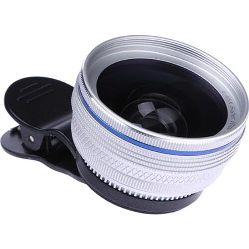 Aluminum Alloys 0.45X Wide Angel Lens with 15X Macro Mobile Phone Lens with Universal Clip Lenses Kit for iphone Huawei samsung