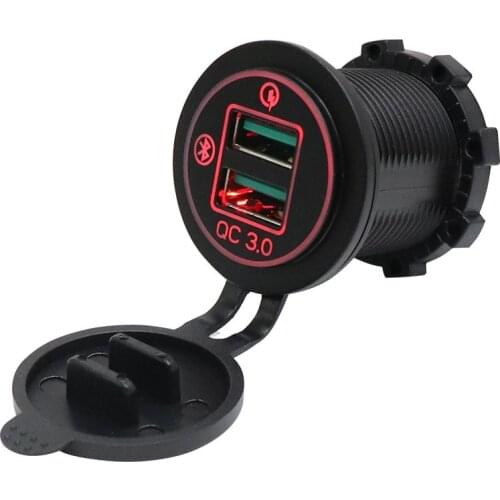 Dual USB Phone Charger Car LED Aperture Power Adapter Socket Plug Fast Charge Car Bluetooth Positioning GPS Tracker Accessories