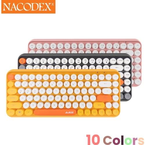AJAZZ NACODEX 308I 84 Keys Bluetooth Wireless keyboard Retro Typewriter Round Key for Win/iOS/Android