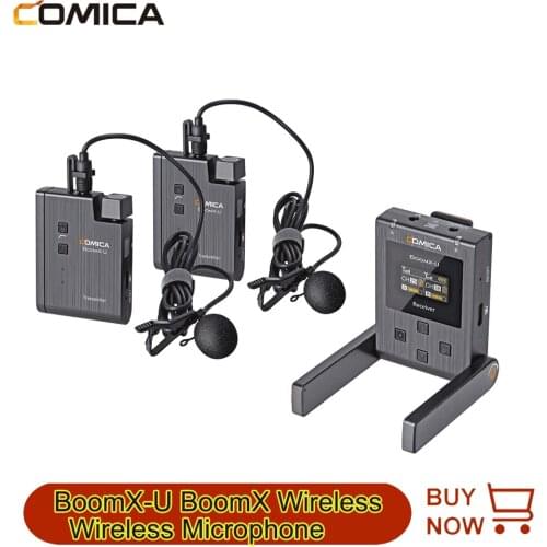 Comica Wireless Microphone U1 U2 Broadcasting Level Mic Mini UHF Transmitters Receiver Kit for Camera DSLR Phone
