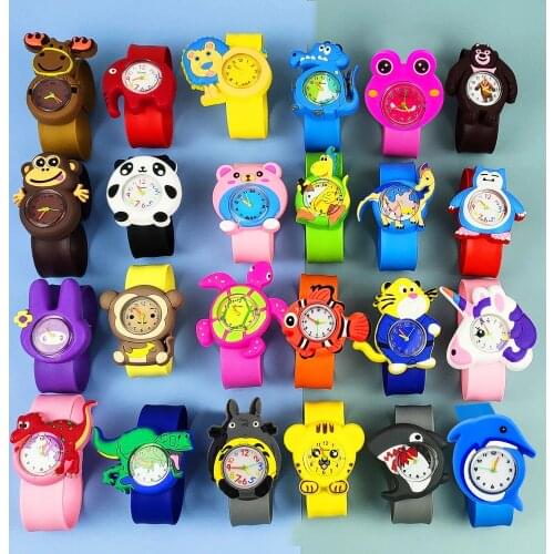 Cartoons Children Watches Baby Study Time Toy Student Clock Child Boys Girls Watches 24 Animals Dinosaur Watch Kids Watch Gift