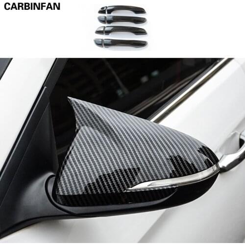 Rearview mirror cover carbon fiber blade horn cover reversing mirror cover reflector shell For Hyundai Elantra Avante 2016-2020
