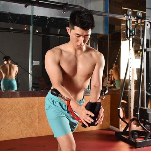 Fitness Chest Expander Handle Pully Cable Machine Attachments Biceps Triceps Blaster Hand Gripper Body Building Gym Pull Bar