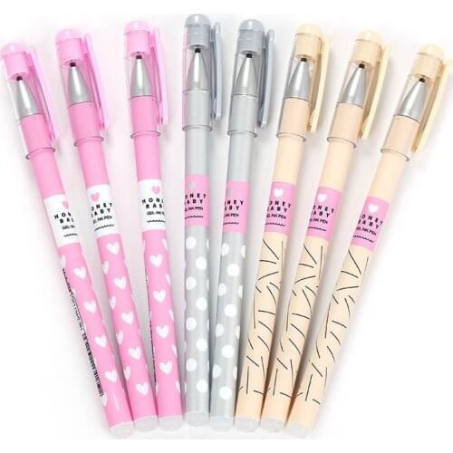 Ellen Brook 1 Pieces Stationery Cute Dot Heart Erasable Pen Gel Pen School Office Kawaii Supplies Handles Creative Gift Candy