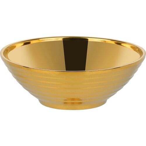 Stainless Steel Walled Heat Insulation Smooth Rice Bowl for Adult Children Kitchen Tableware